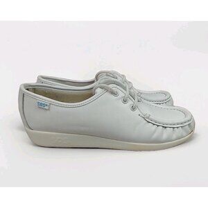SAS Siesta Women's White Leather Oxford Comfort Shoes‎ 8.5N EUC